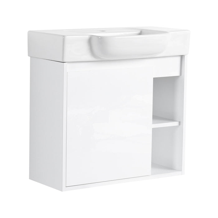 Wall Mounted Bathroom Vanity With Sink & Soft Close Door Home Essentials