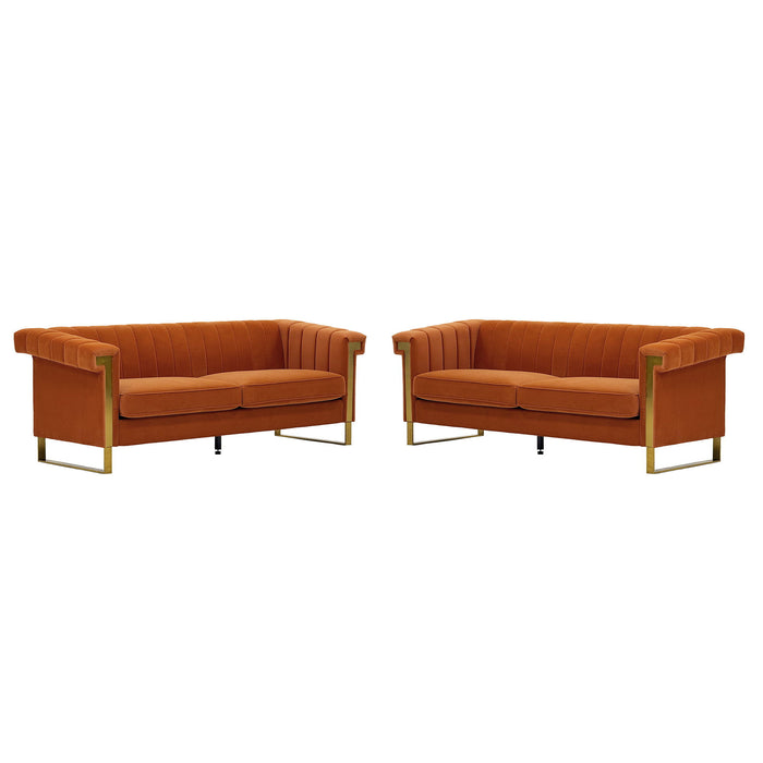 2 Piece Sofa Set With Tufted Back And Deep Seating Home Essentials