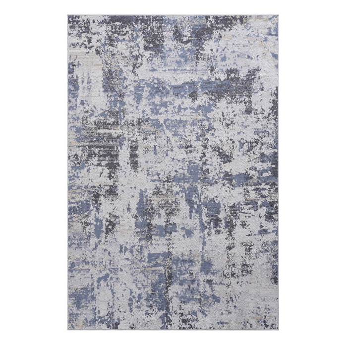 8' x 10' Abstract Non-Shedding Living Room Bedroom Dining Home Office Stylish And Stain Resistant Area Rug - Gray / Denim