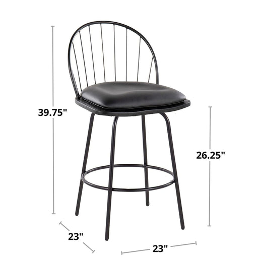 Riley - Claire Farmhouse Fixed Height Counter Stool With Swivel With Round Footrest (Set of 2) Lumi Source
