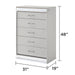 Glam - 5 Drawer Chest & LED Lighting - White Matrix Furniture Group