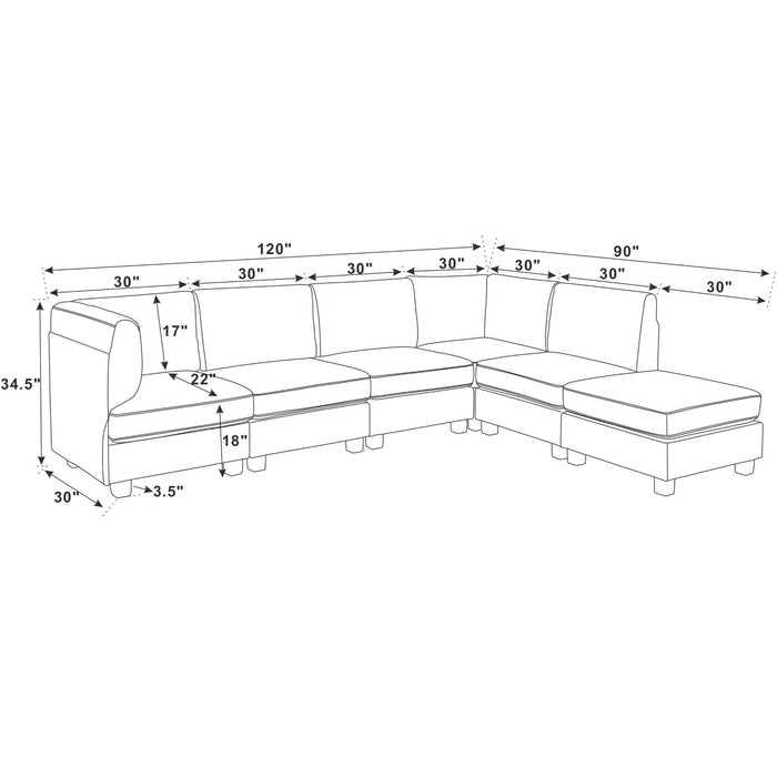 Upholstered Modular Sectional Home Essentials