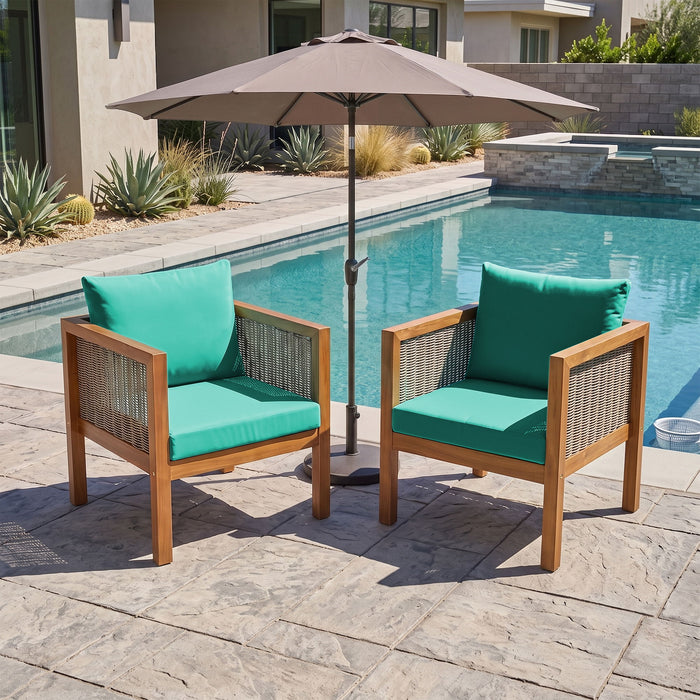 2 Piece Outdoor Armchair Set With Cushion Hearth and Haven