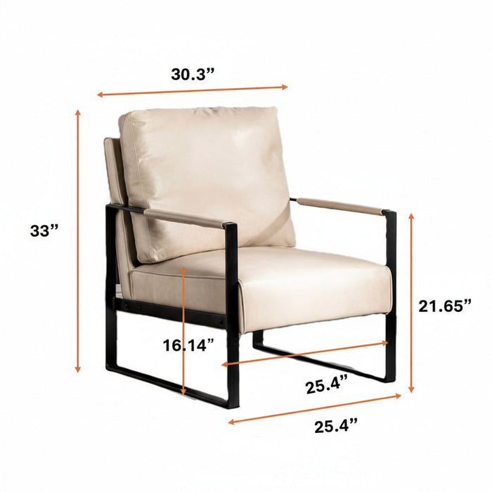 Accent Chair With Durable Square Frame, Armchair For Living Room - Brown US Pride