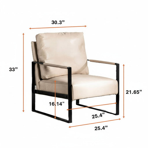 Accent Chair With Durable Square Frame, Armchair For Living Room - Brown US Pride