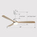 60" Ceiling Fan With Remote Control Light For Indoor And Outdoor Use - White Daily Nest