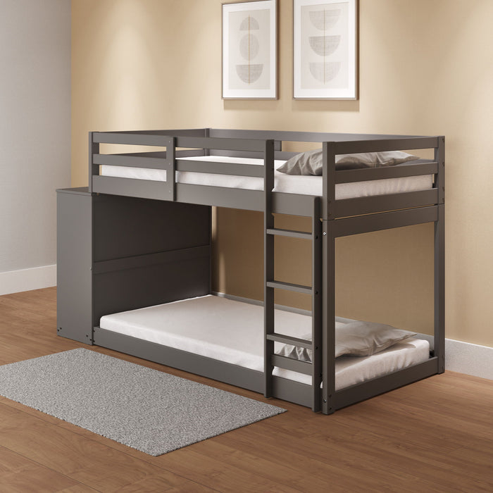 Gaston - Bunk Bed Twin Over Twin With 4 Drawers & 3 Compartments - Gray Acme