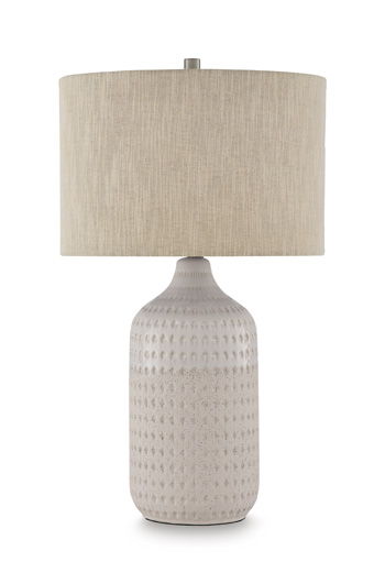 Capwich - Ceramic Table Lamp - Beige / White Signature Design by Ashley®
