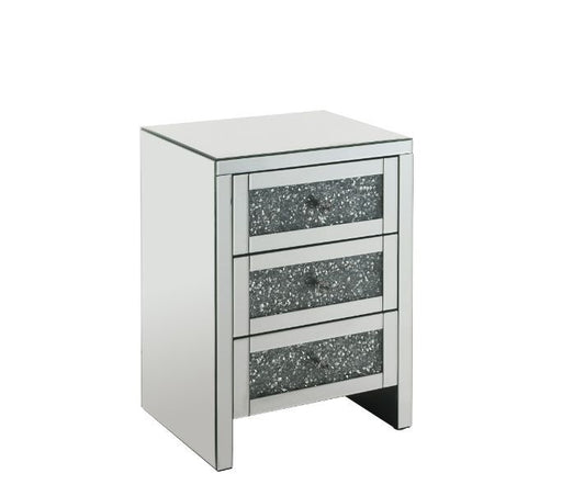 Noralie - 26" Accent Table With Faux Diamonds - Mirrored ACME