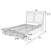 Bed With 2 Panel Upholstered Headboard And Footboard Drawers Home Essentials