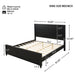 Fluted Platform Bed Frame, No Box Spring Needed Noble House