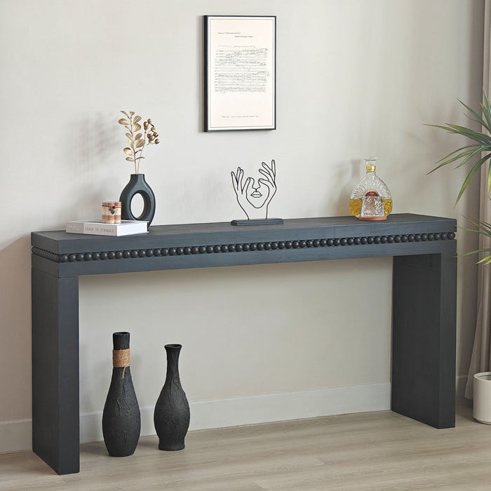 Modern Rustic Wood Table, Rectangular Living Room Center Table With Floating Top Design Home Essentials