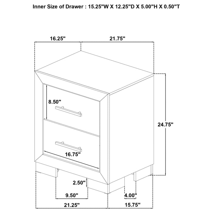 Merritt - 2 Drawer Nightstand - Light Oak Furniture Max