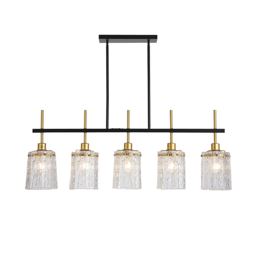 Chandelier 5 Light, Fixture Over Table - Black / Gold Daily Nest