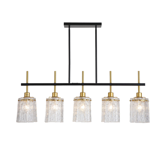 Chandelier 5 Light, Fixture Over Table - Black / Gold Daily Nest