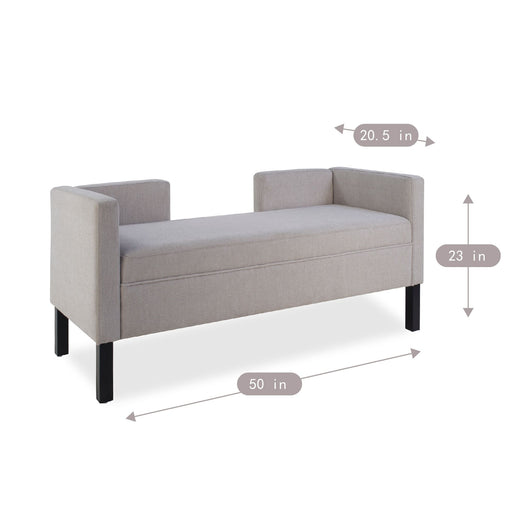Upholstered Ottoman With 2 Bolster Pillows For Living Room - Gray Home Essentials