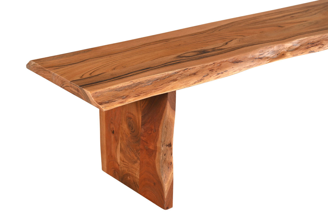 Live Edge Solid Dining Bench - Brown