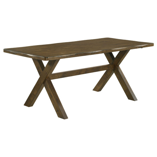 Carbon - Rectangular Dining Table With X Base Design - Brown Furniture Max