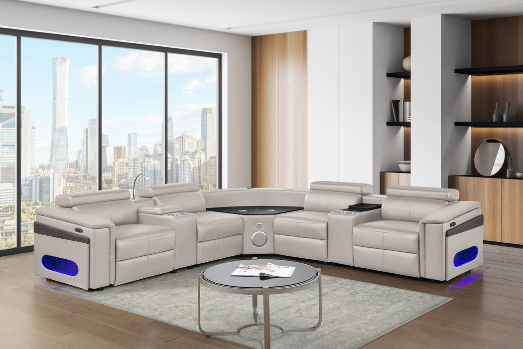Nova - Sectional With Bluetooth Speaker, LED And Lifting Wine Cabinet Matrix Furniture Group