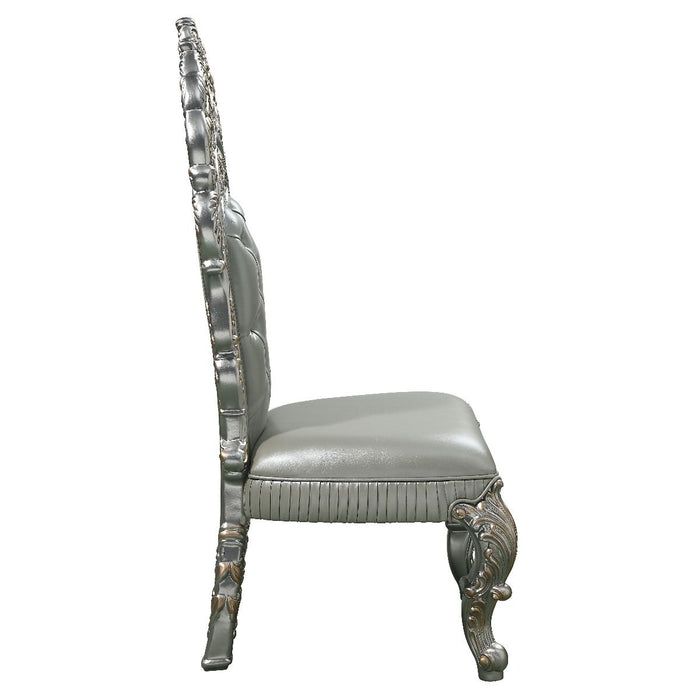 Sandoval - Side Chair (Set of 2) - Beige Synthetic Leather & Champagne ACME