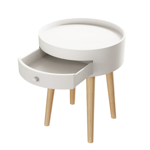 Nightstand With Storage Drawer, Bedside Table For Bedroom - White Home Essentials