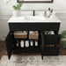Bathroom Vanity Set, Fluted Cabinet, Soft Close Doors, Single Faucet Hole, Sink Included - Black Home Essentials