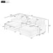 Modern Sectional Sofa With Removable Ottomans, USB Ports Hearth and Haven