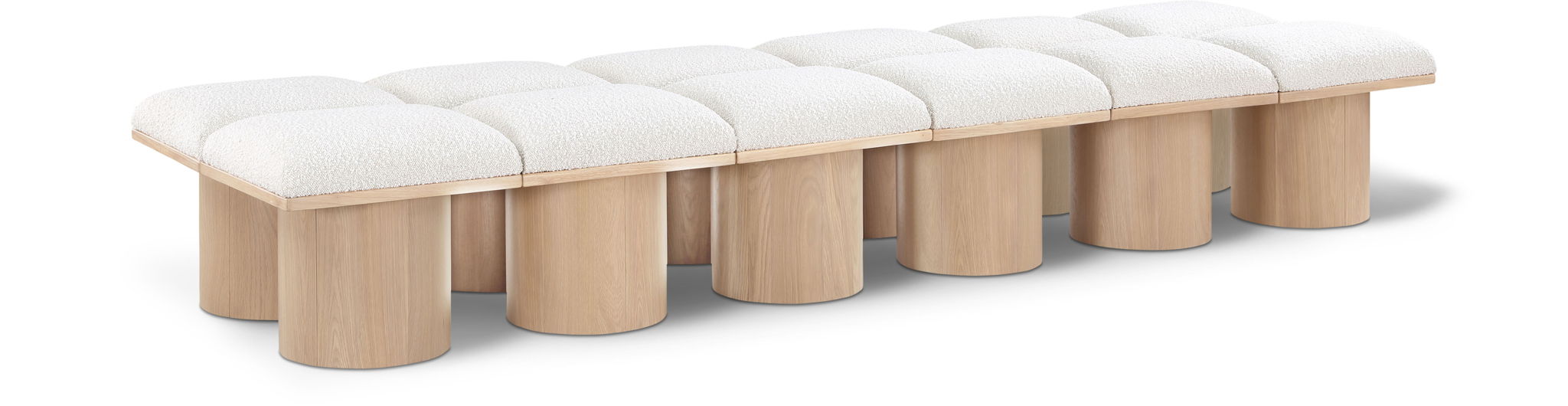 Pavilion - 12 Piece Modular Bench With Natural Base Meridian Furniture
