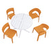 4 Piece Set Of Modern Designed Single Chairs With Round Table Home Essentials