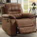 Manual Recliner With Pillow Arms And Headrest - Dark Brown Home Essentials