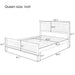 Queen Size Platform Bed With Tapered Pine Legs, No Box Spring Needed - White Hearth and Haven