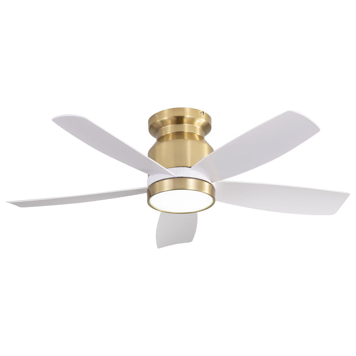 Flush Mount Ceiling Fan With LED Light 22W And Remote Control Blades / Body, DC Motor