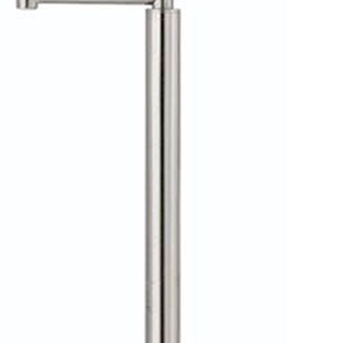 Swing Arm Floor Lamp With White Square Shade - Nickel