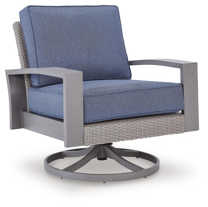Half Moon Beach - Swivel Lounge With Cushion - Blue / Gray Signature Design by Ashley®