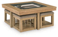 Wittenmyer - Cocktail Table With 4 Stools (Set of 5) - Natural / Black Signature Design by Ashley®