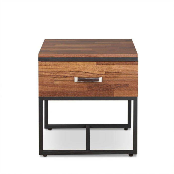 Sara - I - End Table - Walnut & Sandy Black