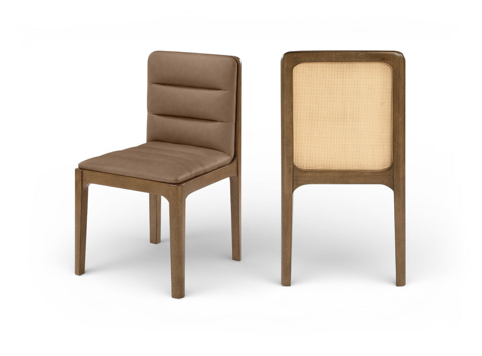 Ellis - Vegan Leather Upholstered Dining Chair (Set of 2) - Brown Base Meridian Furniture