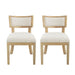 Farmhouse Style Fabric Upholstered Side Dining Chair Set Noble House