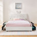 Upholstered Bed With Oversized Rabbit Ear Headboard, LED Lights & 4 Storage Drawers Home Essentials