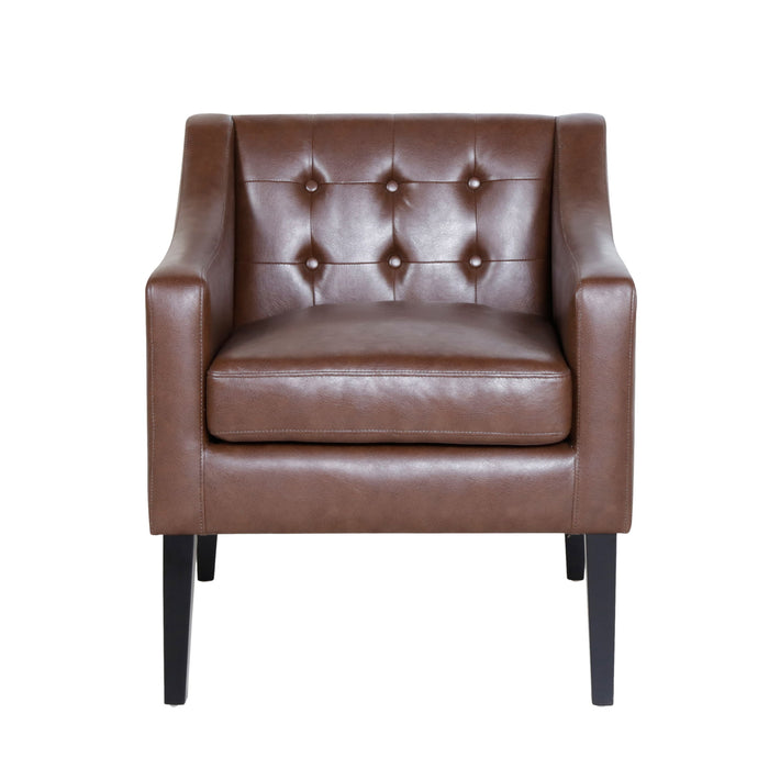 Accent Chair - Dark Brown - PU