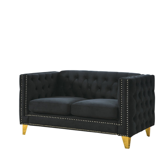 Upholstered Couch Sofa With Button Tufting For Living Room