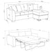 Pacheco - Upholstered Sleeper Sectional Chaise Sofa With Pocket Coils And Reversible Cushions - Dark Gray Furniture Max