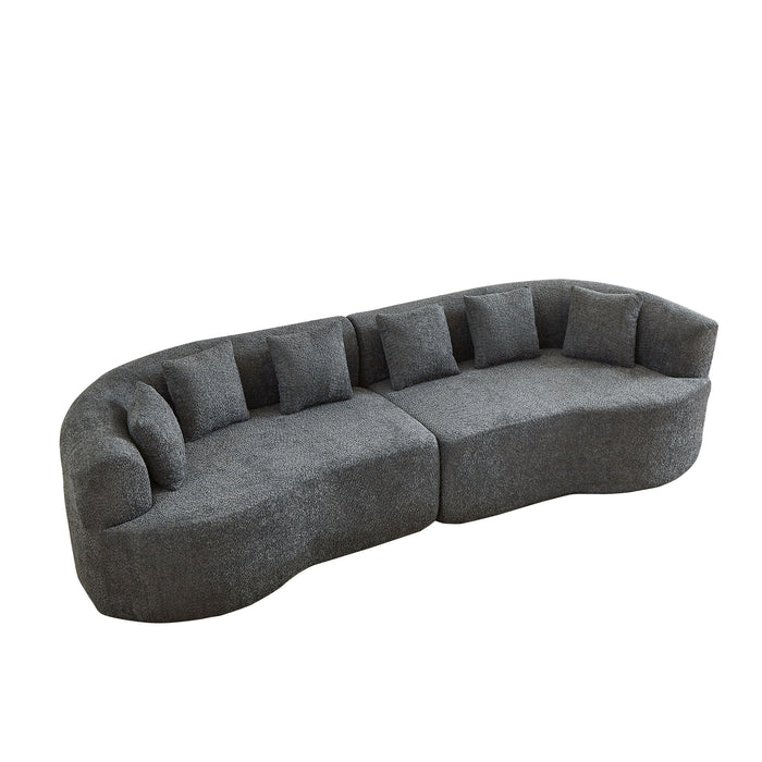 Curved Sectional Sofa With 6 Pillows Home Essentials