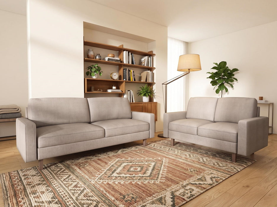 Modern Upholstered Sofa Couch, 3‑Seat Polyester Fabric Sofa With Tapered Wood Legs, Removable Seat Cushion, For Living Room Apartment U S Pride Furniture