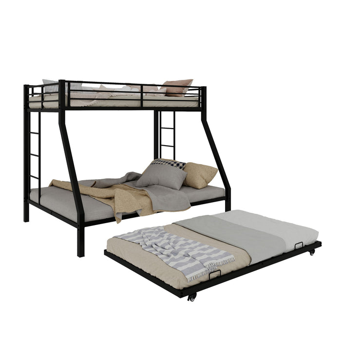Bunk Bed For Kids, Convertible Frame With Ladders & Guardrail Home Essentials