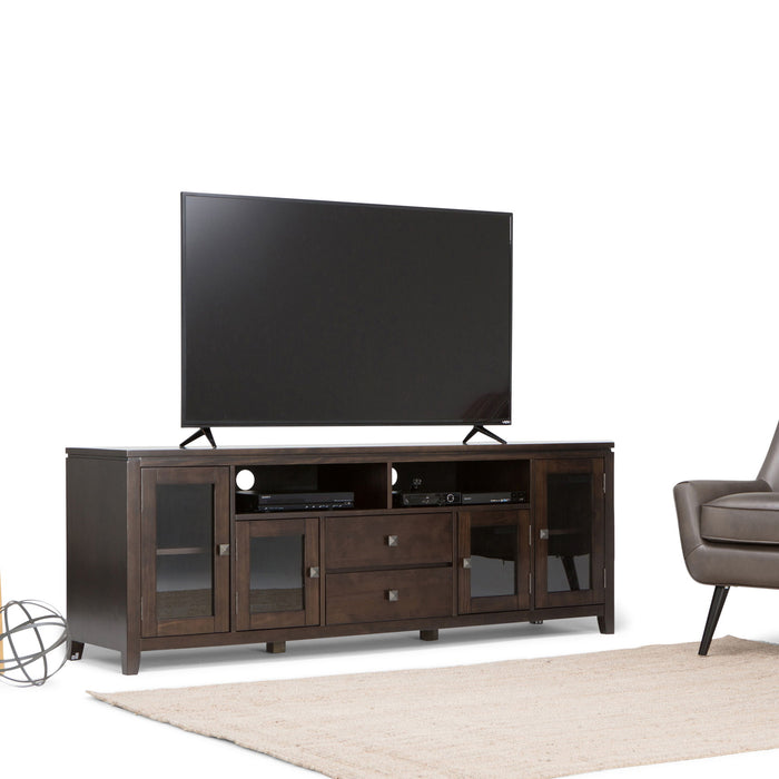 Cosmopolitan - Wide TV Media Stand - Mahogany Brown Simpli-Home
