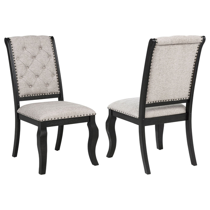 Kinzler - Side Chairs (Set of 2) - Tan / Black Furniture Max