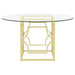 Krista - Round Glass Top Dining Table - Gold Furniture Max
