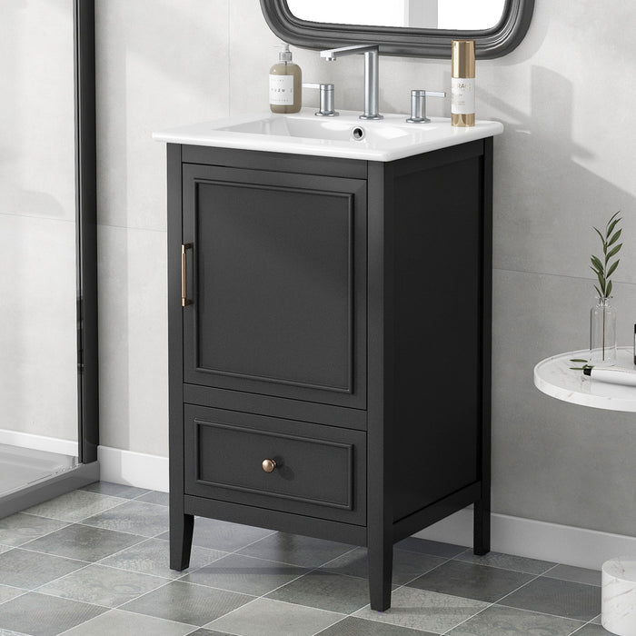 Modern Bathroom Vanity With Sink, Cabinet Storage, Drawer & Adjustable Feet Hearth and Haven