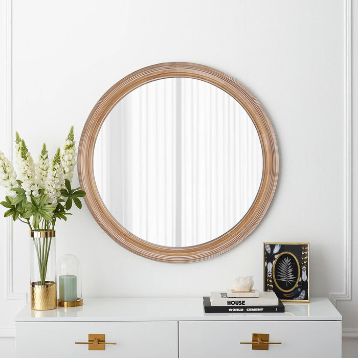 Round Wall Mirror With Ribbed Frame Daily Nest